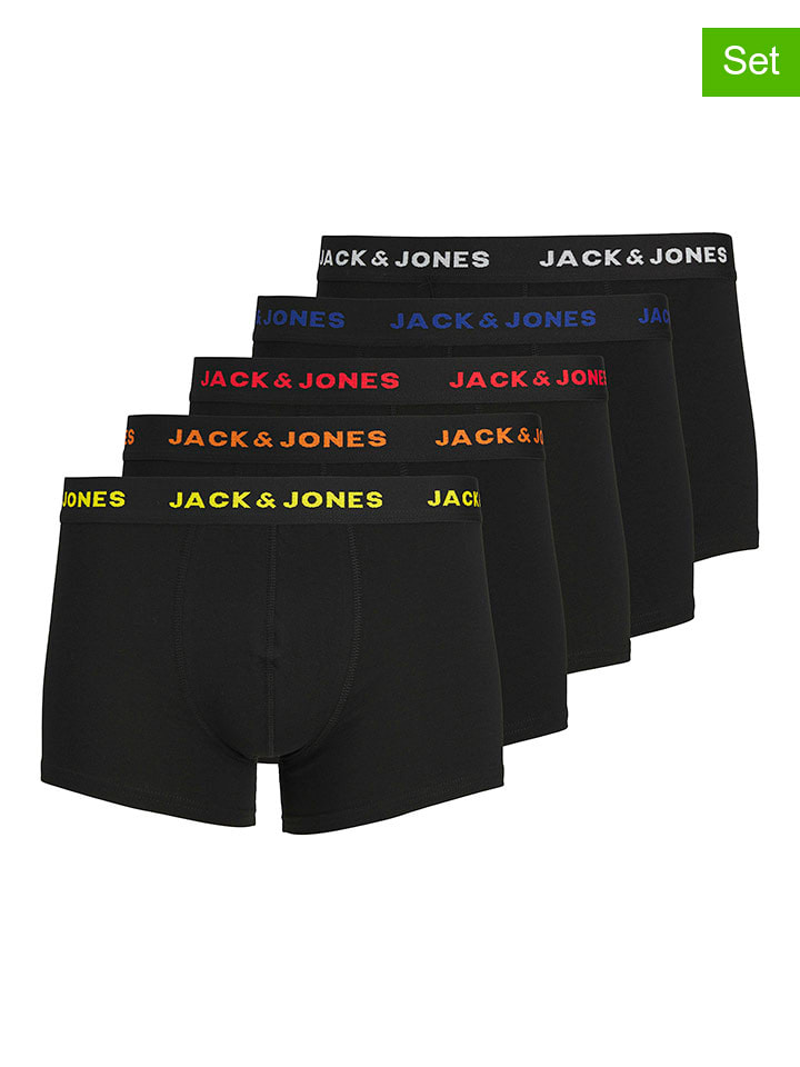 JACK & JONES Junior Bokserki (5 par) "Friday" w kolorze czarnym rozmiar: 140