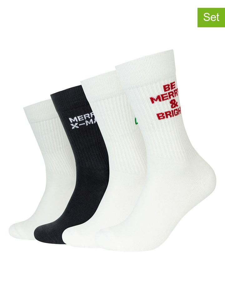 s.Oliver Skarpety (4 pary) w kolorze biało-czarnym rozmiar: 35-38