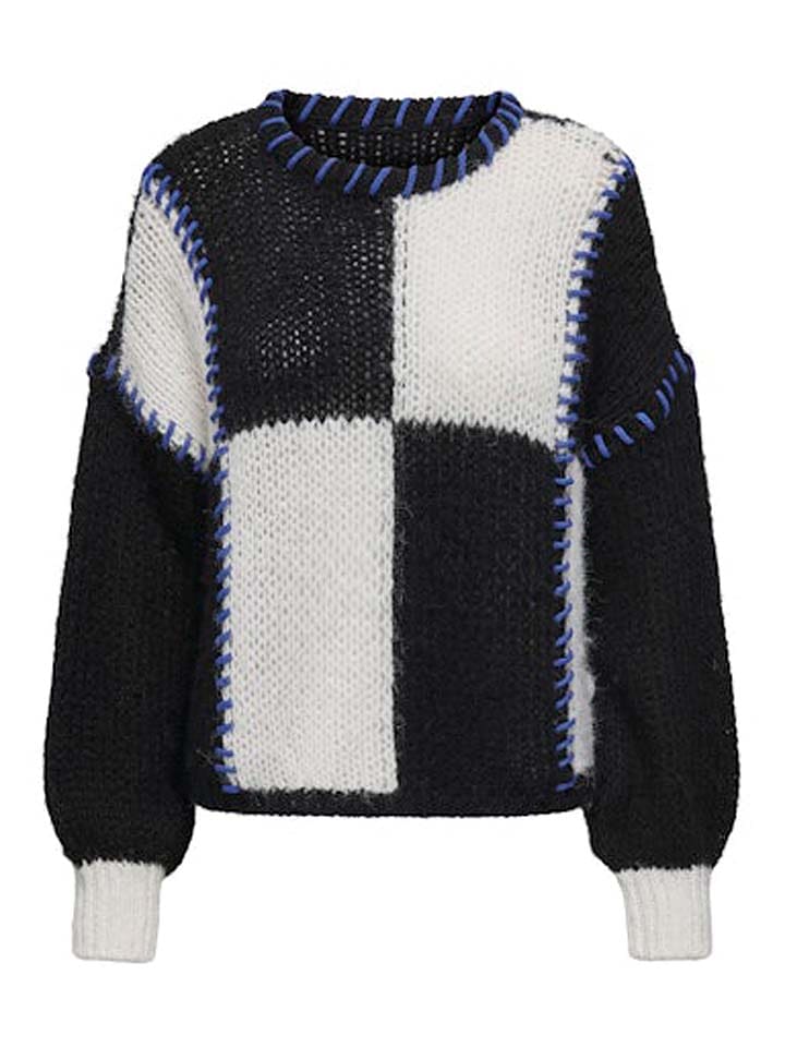 ONLY Sweter w kolorze czarno-białym rozmiar: L