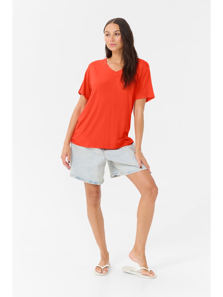 Kaffe Koszulka w kolorze czerwonym rozmiar: XXL