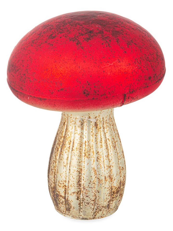 Bizzotto Figurka dekoracyjna "Mushroom" w kolorze złoto-czerwonym - wys. 20 cm rozmiar: onesize