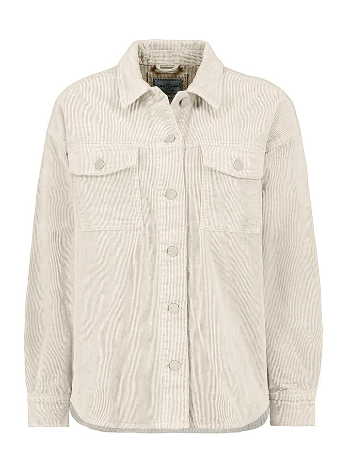 Sublevel Sztruksowa kurtka koszulowa w kolorze kremowym rozmiar: M
