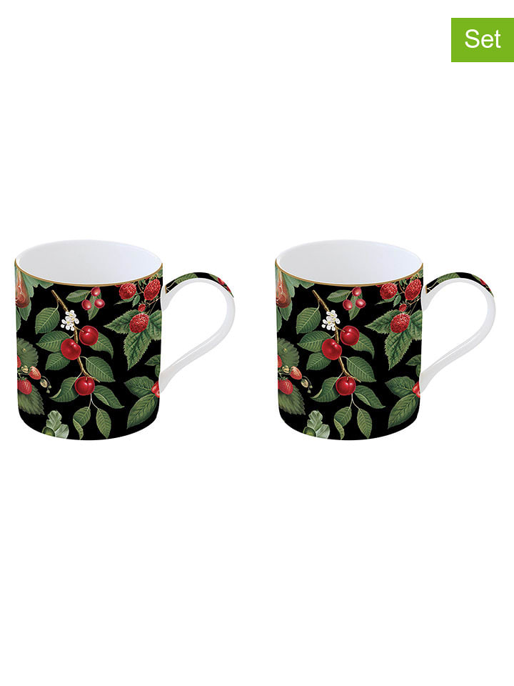 Easy Life Kubki (2 szt.) "Orchard" w kolorze czarnym - 350 ml rozmiar: onesize