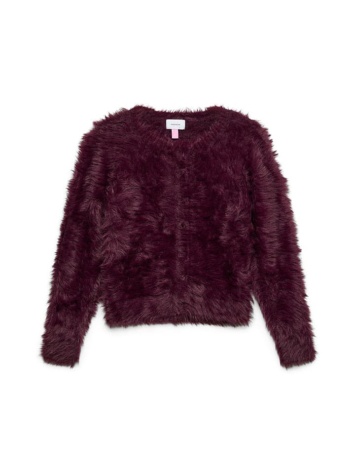 Vero Moda Girl Kardigan "Fluffy" w kolorze bordowym rozmiar: 146/152