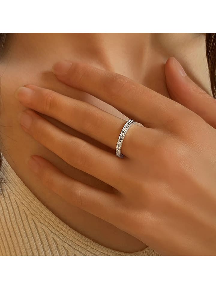 Eclat d'Argent Srebrny pierścionek z cyrkoniami rozmiar: 60