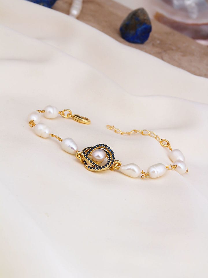 L'Atelier de Gaia Pozłacana bransoletka z elementami ozdobnymi rozmiar: onesize