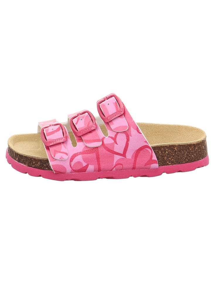 superfit Skórzane klapki w kolorze różowo-czerwonym rozmiar: 30