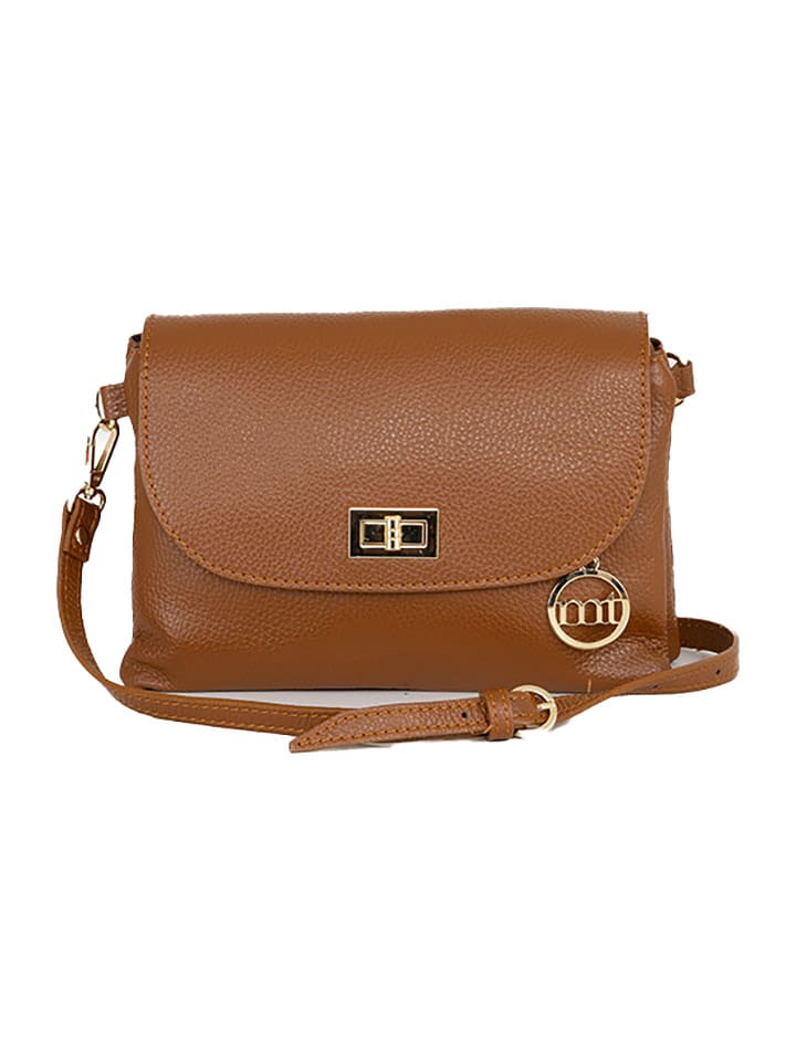 Mia Tomazzi Skórzana torebka "Masaniello" w kolorze jasnobrązowym - 25 x 19 x 2 cm rozmiar: onesize