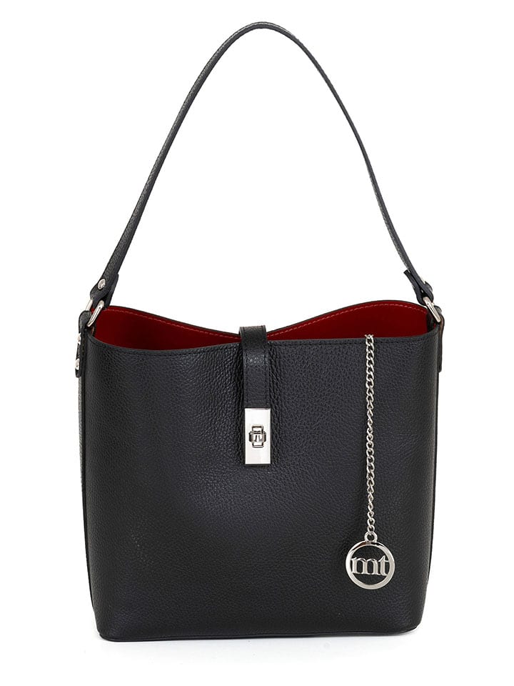 Mia Tomazzi Skórzana torebka w kolorze czarnym - 25 x 24 x 11 cm rozmiar: onesize