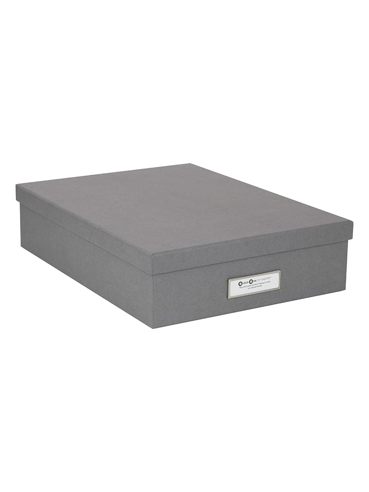 BigsoBox Pudełko "Oskar" w kolorze jasnoszarym na dokumenty - 35 x 26 x 8,5 cm rozmiar: onesize