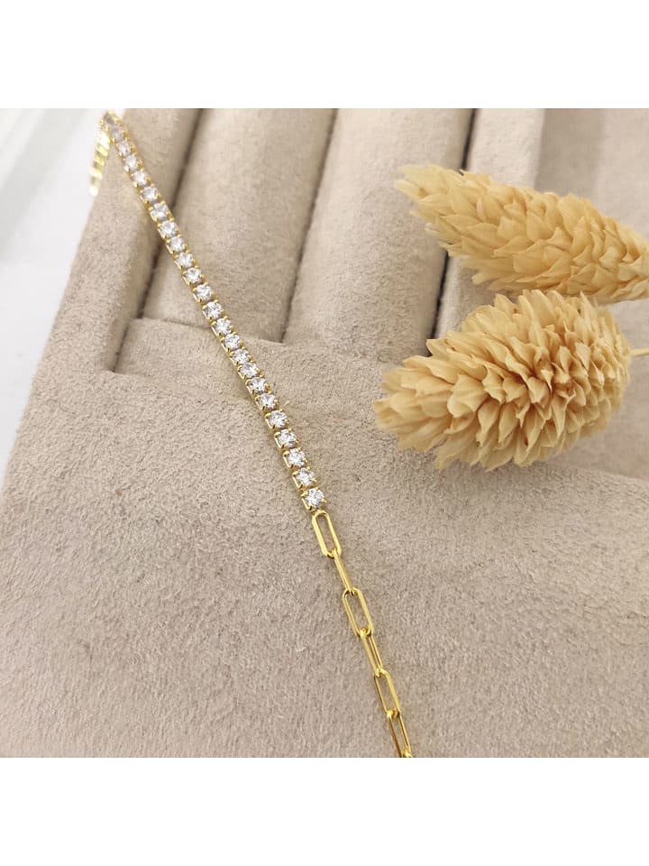 Miu Silver Pozłacana bransoletka z cyrkoniami rozmiar: onesize