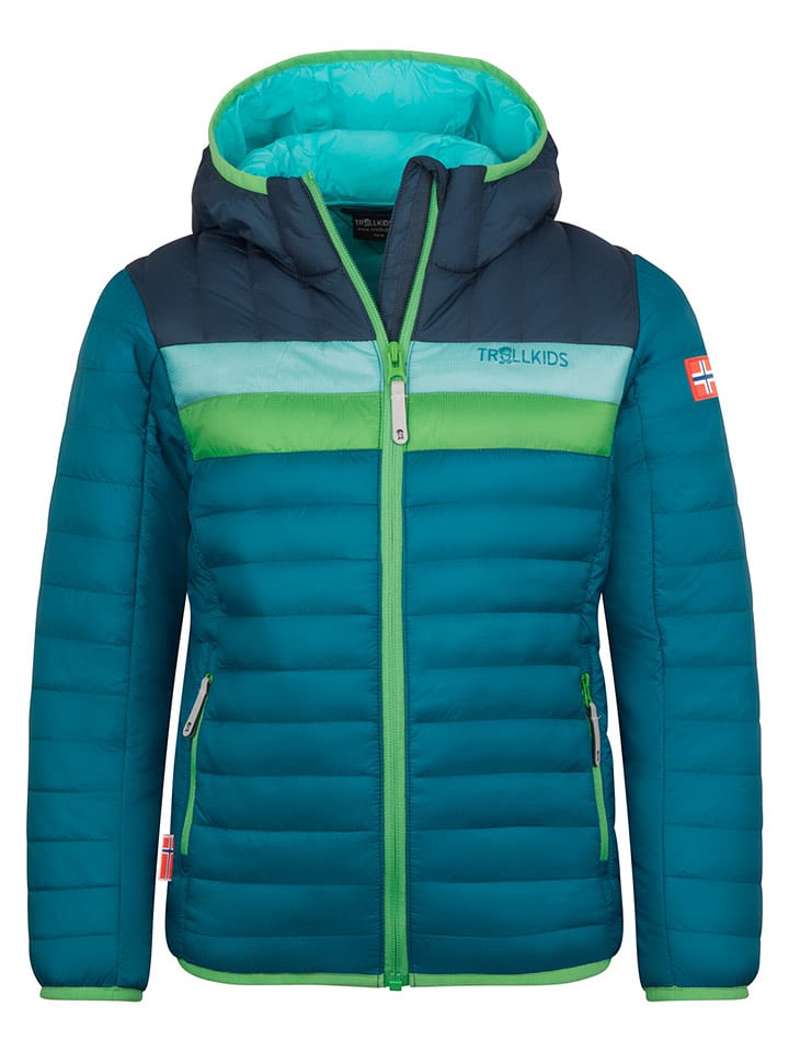 Trollkids Kurtka pikowana "Eikefjord" w kolorze niebiesko-zielonym rozmiar: 164