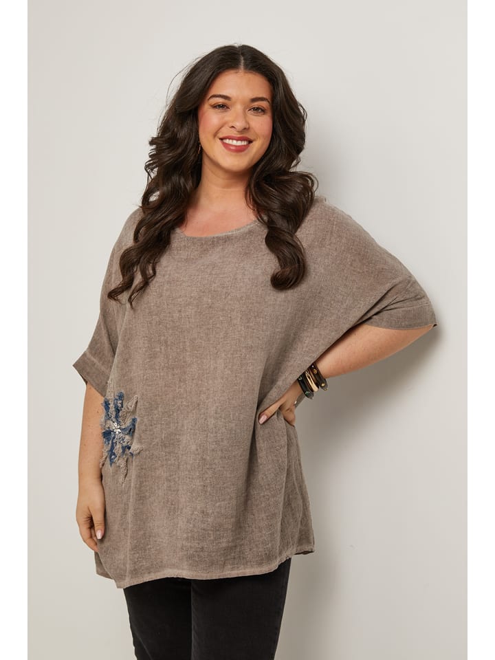 Curvy Lady Bluzka w kolorze szarobrązowym rozmiar: 40/42