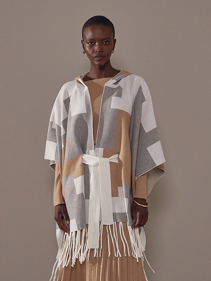 Rodier Narzutka w kolorze jasnobrązowo-biało-szarym rozmiar: onesize