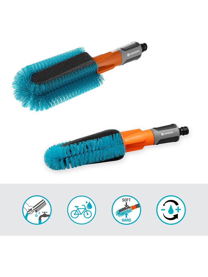 Gardena Szczotka w kolorze błękitno-pomarańczowym do roweru - dł. 29,4 cm rozmiar: onesize