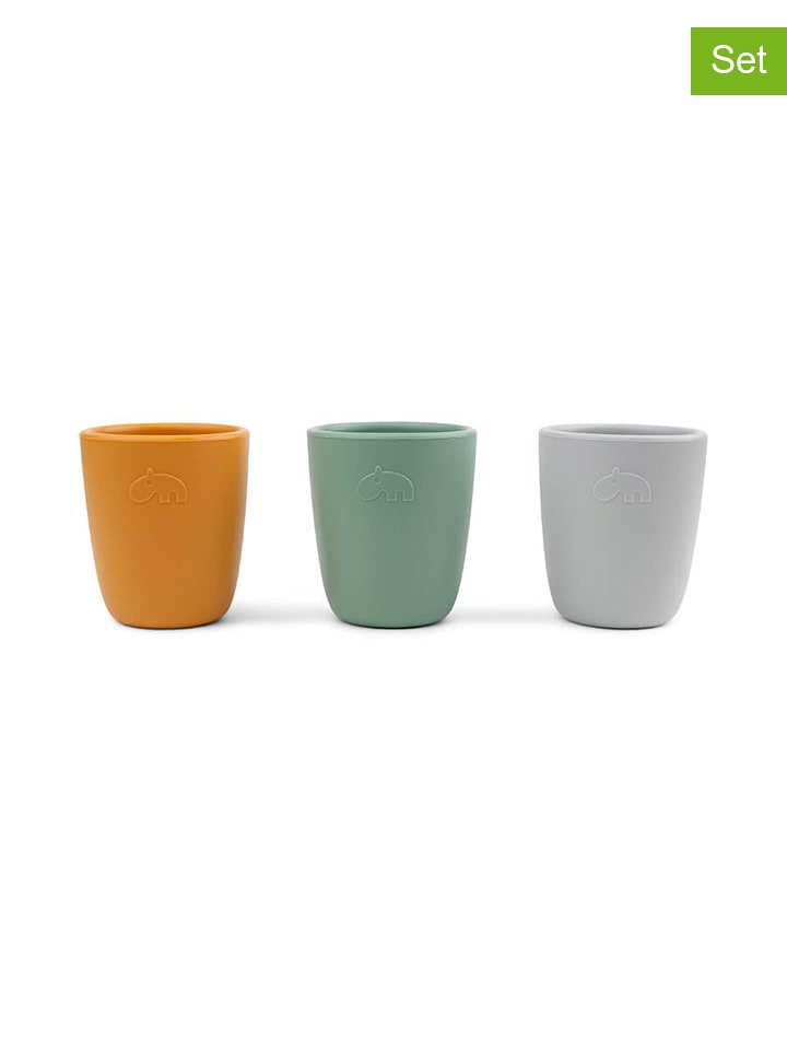 done by deer Silikonowe kubki (3 szt.) w kolorze żółto-zielono-szarym - 160 ml rozmiar: onesize