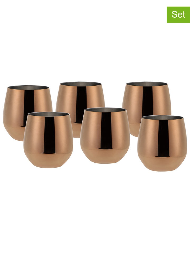 Echtwerk Kubki (6 szt.) w kolorze miedzianym do wina - 500 ml rozmiar: onesize