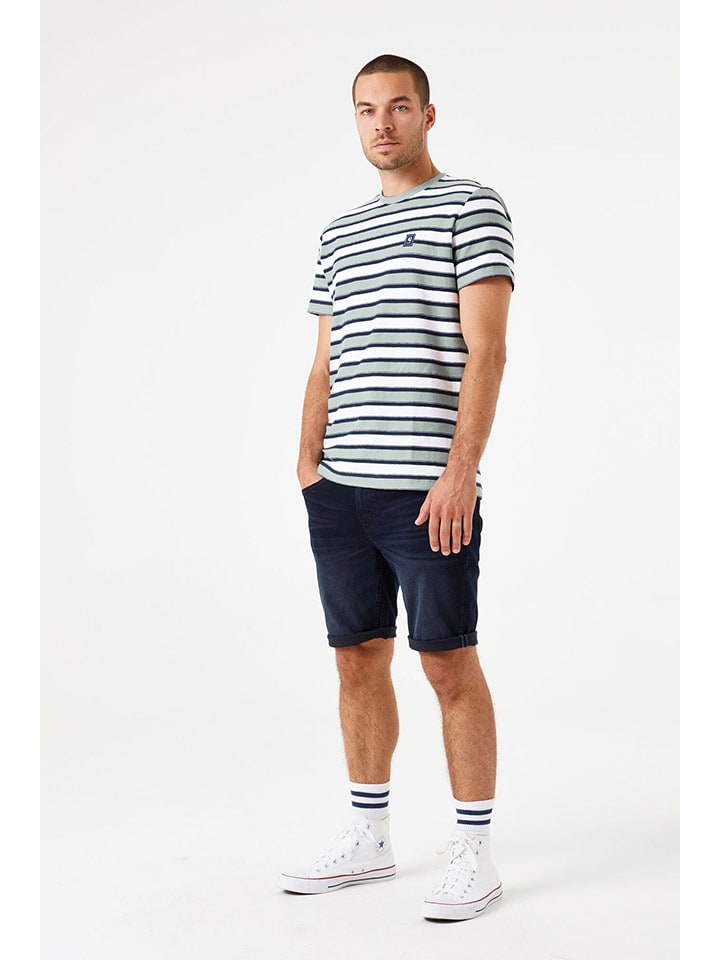 Garcia Koszulka w kolorze zielono-granatowo-białym rozmiar: XL