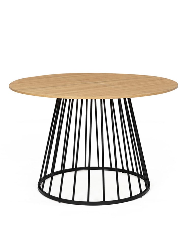 IDOMYA Essentials Stół "Adelle" w kolorze czarno-jasnobrązowym do jadalni - wys. 75 x Ø 120 cm rozmiar: onesize