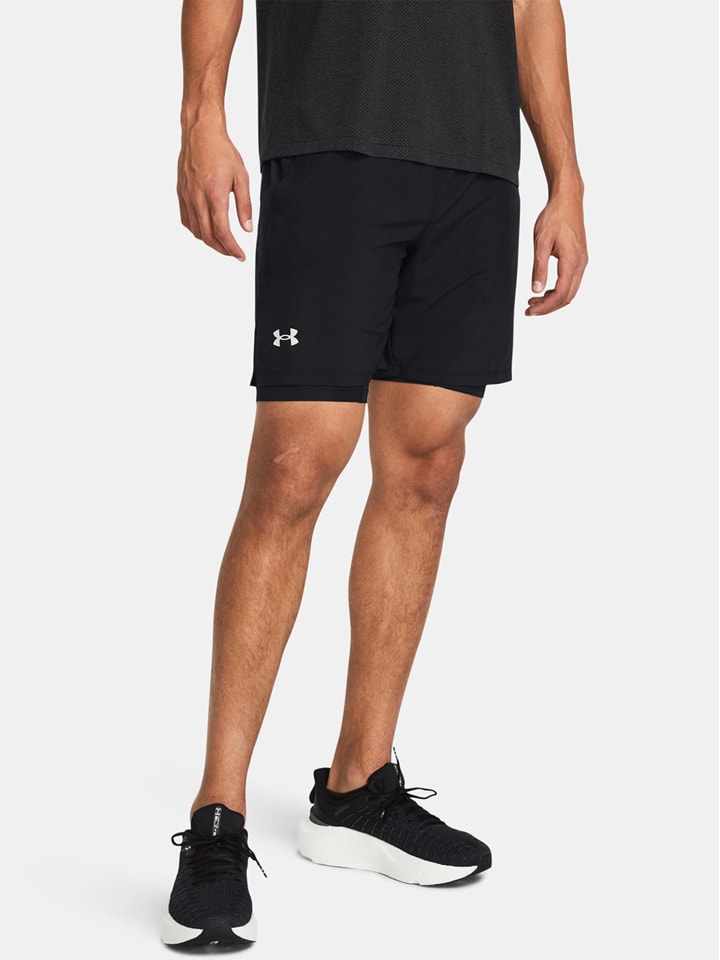 Under Armour Szorty 2w1 "Launch" w kolorze czarnym do biegania rozmiar: L