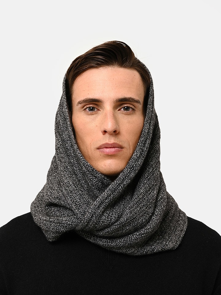 Just Cashmere Kaszmirowy szal-koło "Hutton" w kolorze czarno-białym - 65 x 50 cm rozmiar: onesize