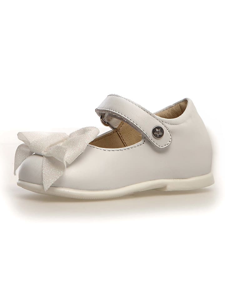 Naturino Skórzane baleriny "Arabesque" w kolorze białym rozmiar: 24