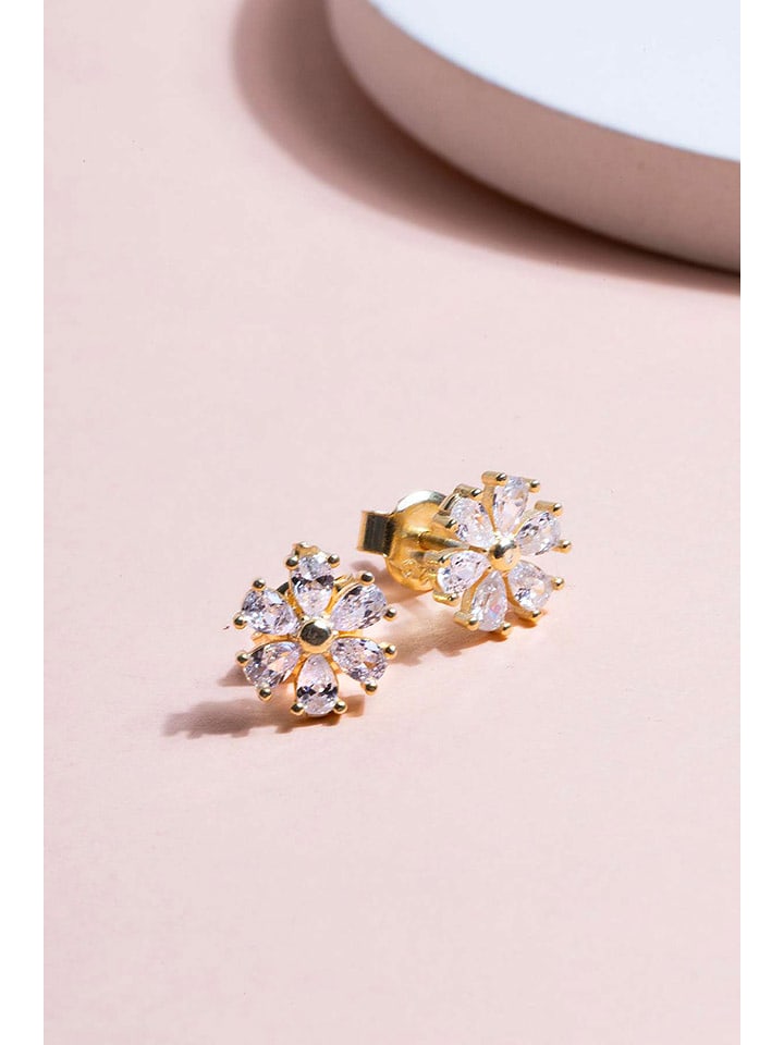 Heliophilia Pozłacane kolczyki-wkrętki z cyrkoniami rozmiar: onesize