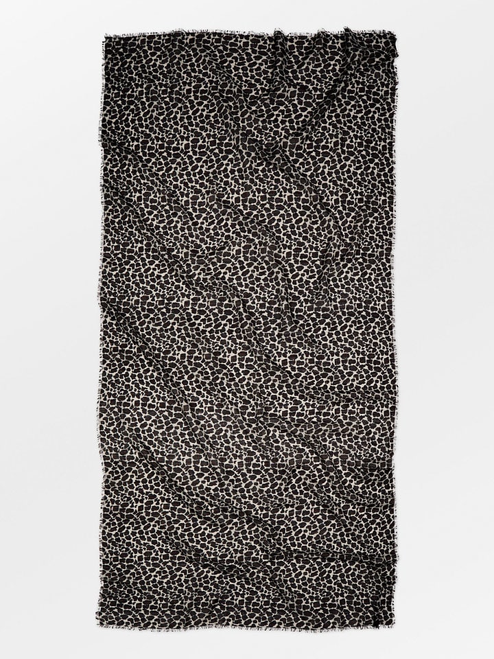 Becksöndergaard Wełniany szal w kolorze jasnoszaro-czarnym - 200 x 100 cm rozmiar: onesize