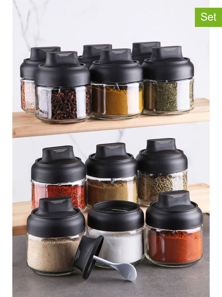 Violeta Home Słoiki (12 szt.) w kolorze czarnym - 300 ml rozmiar: onesize