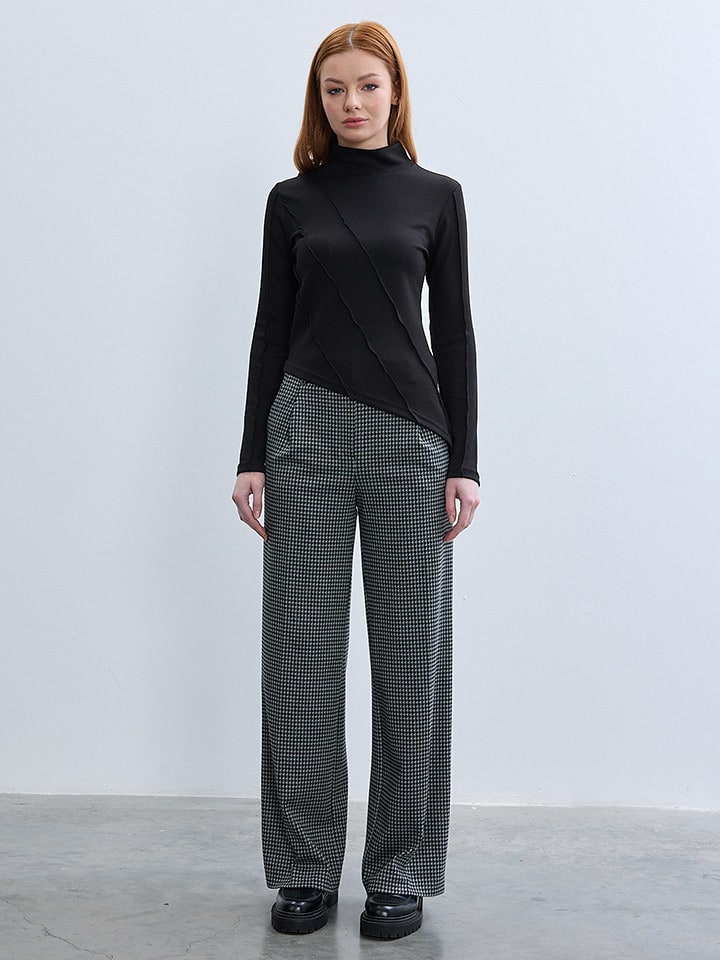 BGN Spodnie w kolorze biało-czarnym rozmiar: 40