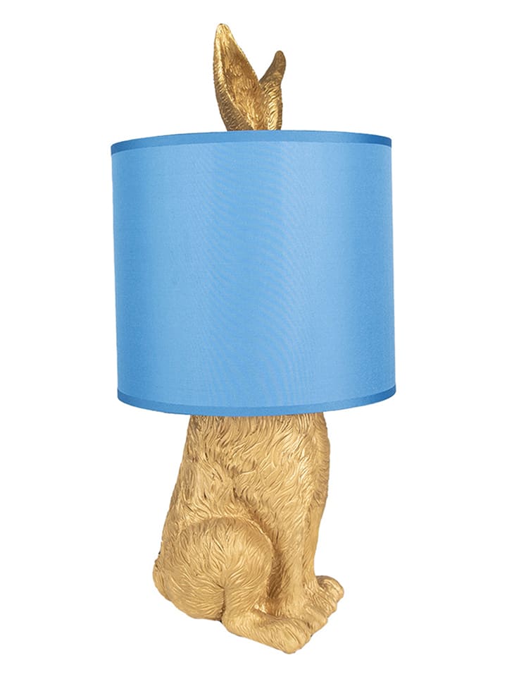 Clayre & Eef Lampa stołowa w kolorze złoto-niebieskim - wys. 43 x Ø 20 cm rozmiar: onesize