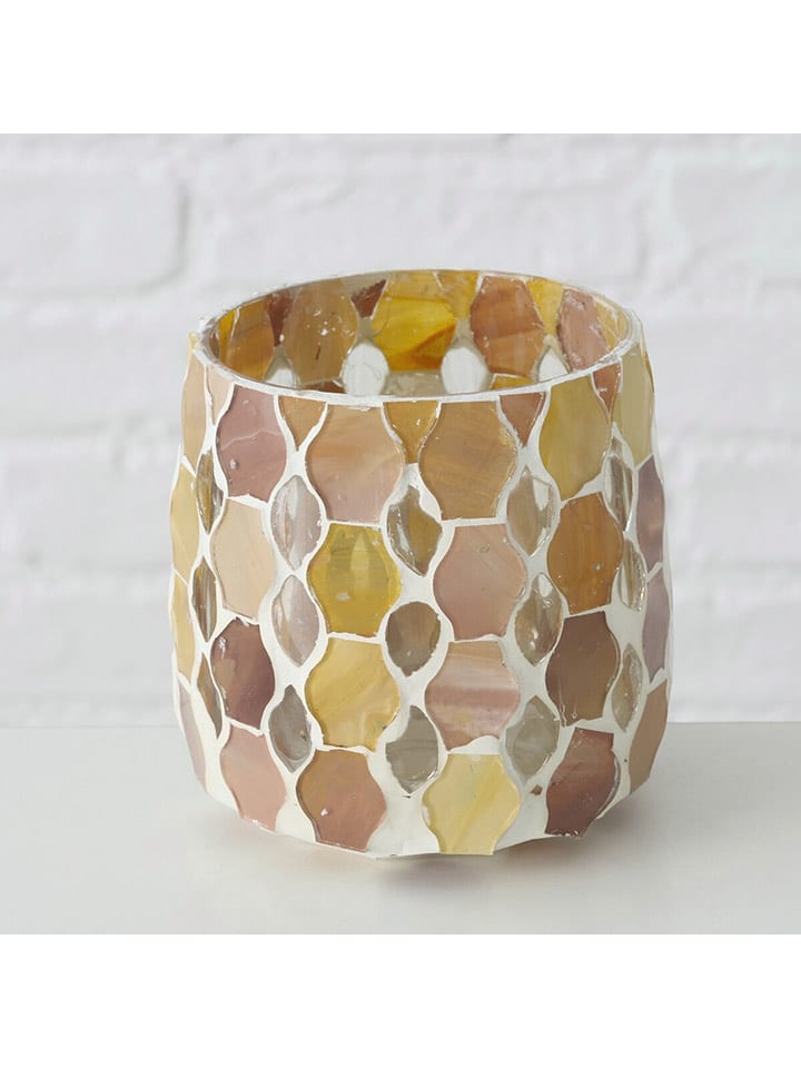 Boltze Świecznik "Alejo" w kolorze beżowym - wys. 10 cm rozmiar: onesize