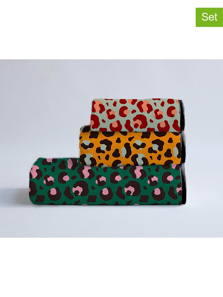 Madre Selva 3-częściowy zestaw ręczników w kolorze zielono-pomarańczowo-miętowym rozmiar: onesize