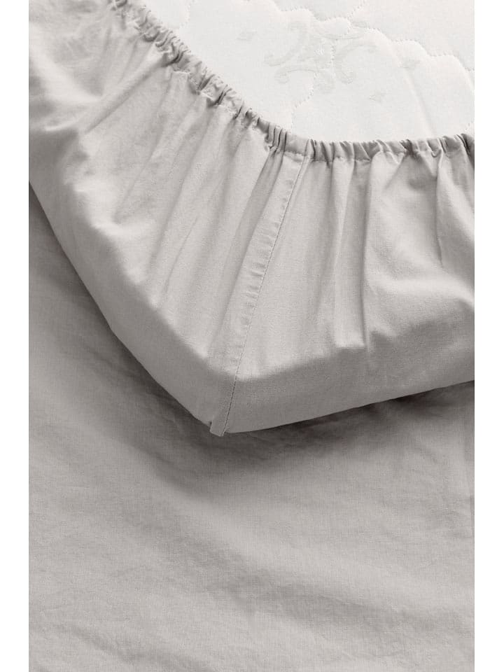 Ellos Home Prześcieradło "Milly" w kolorze szarym na gumce rozmiar: 90x200 cm