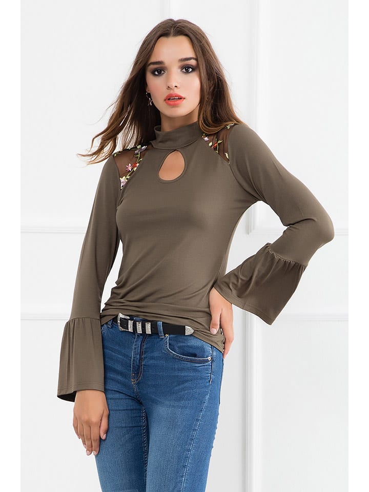 Milan Kiss Bluzka w kolorze szarobrązowym rozmiar: S