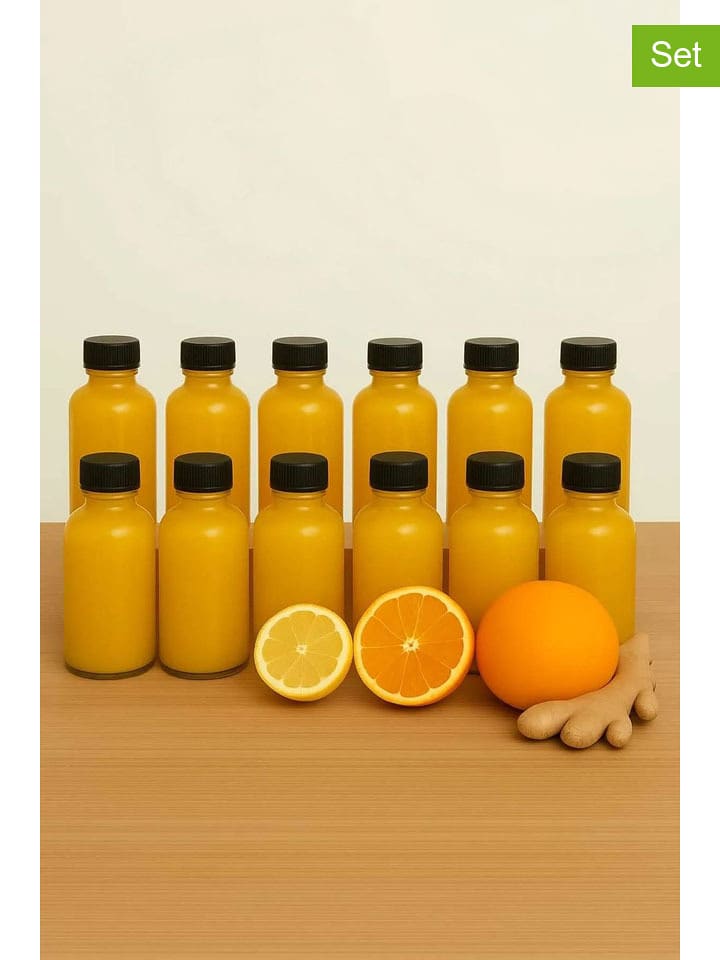 Violeta Home Szklane butelki (12 szt.) w kolorze czarnym - 100 ml rozmiar: onesize