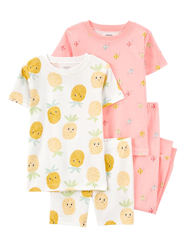 carter's Piżamy (2 szt.) w kolorze biało-jasnoróżowo-pomarańczowym rozmiar: 98