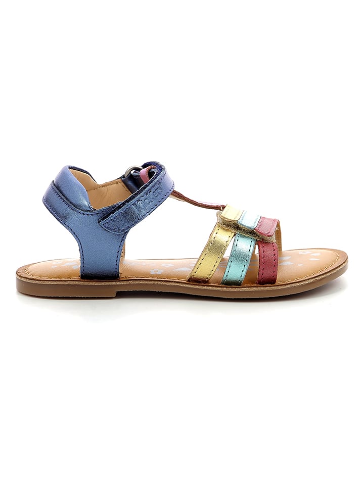 Kickers Skórzane sandały "Diamanto" w kolorze granatowym ze wzorem rozmiar: 27