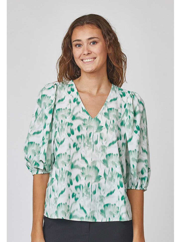 SisterS point Bluzka w kolorze biało-zielonym rozmiar: S