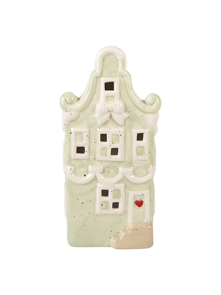 Clayre & Eef Dekoracyjny domek LED w kolorze szarym - 11 x 22 x 9 cm rozmiar: onesize