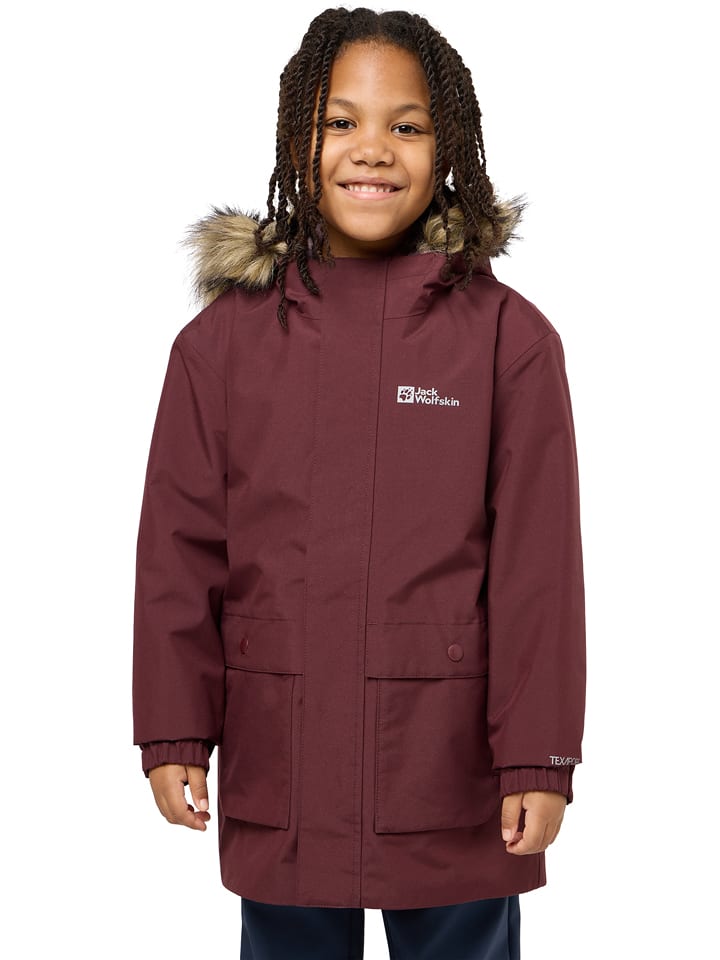 Jack Wolfskin Parka 3w1 "Cosy Bear" w kolorze fioletowym rozmiar: 128