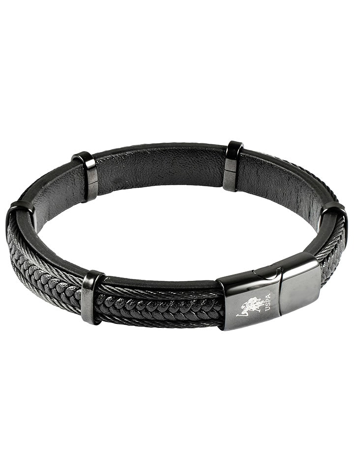 U.S. Polo Assn. Skórzana bransoletka w kolorze czarnym rozmiar: onesize