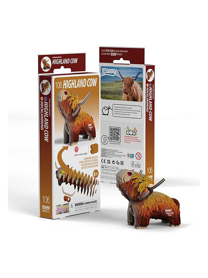 Eugy Zestaw 3D "Highland Cow" do majsterkowania - 6+ rozmiar: onesize