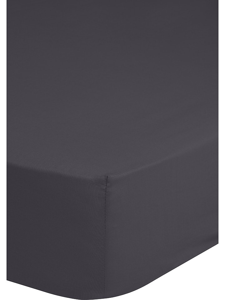 Good Morning Satynowe prześcieradło w kolorze antracytowym na gumce rozmiar: 140x200 cm