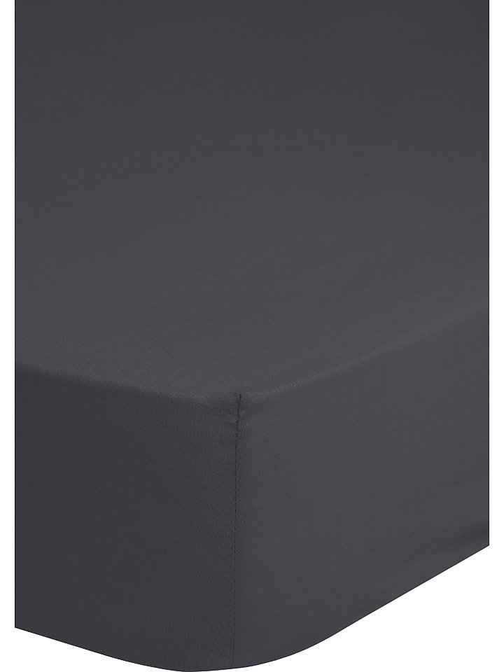 Good Morning Satynowe prześcieradło w kolorze antracytowym na gumce rozmiar: 140x200 cm