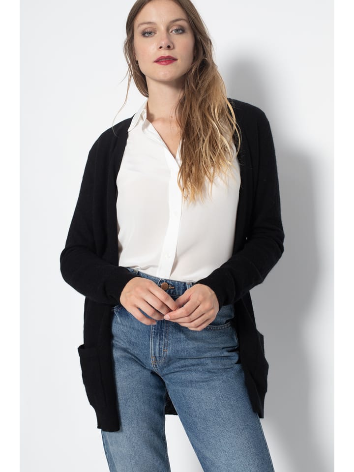 Perfect Cashmere Kaszmirowy kardigan "Pearl" w kolorze czarnym rozmiar: XXL