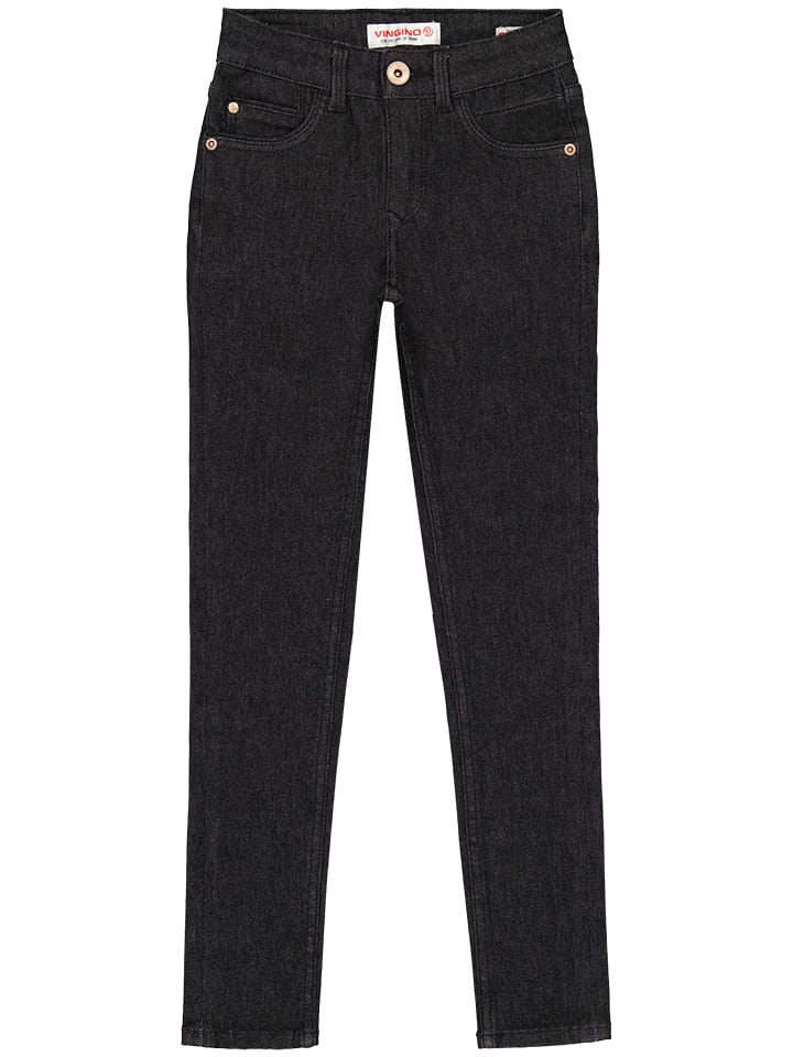 Vingino Dżinsy "Bellina" - Super Skinny fit - w kolorze czarnym rozmiar: 98