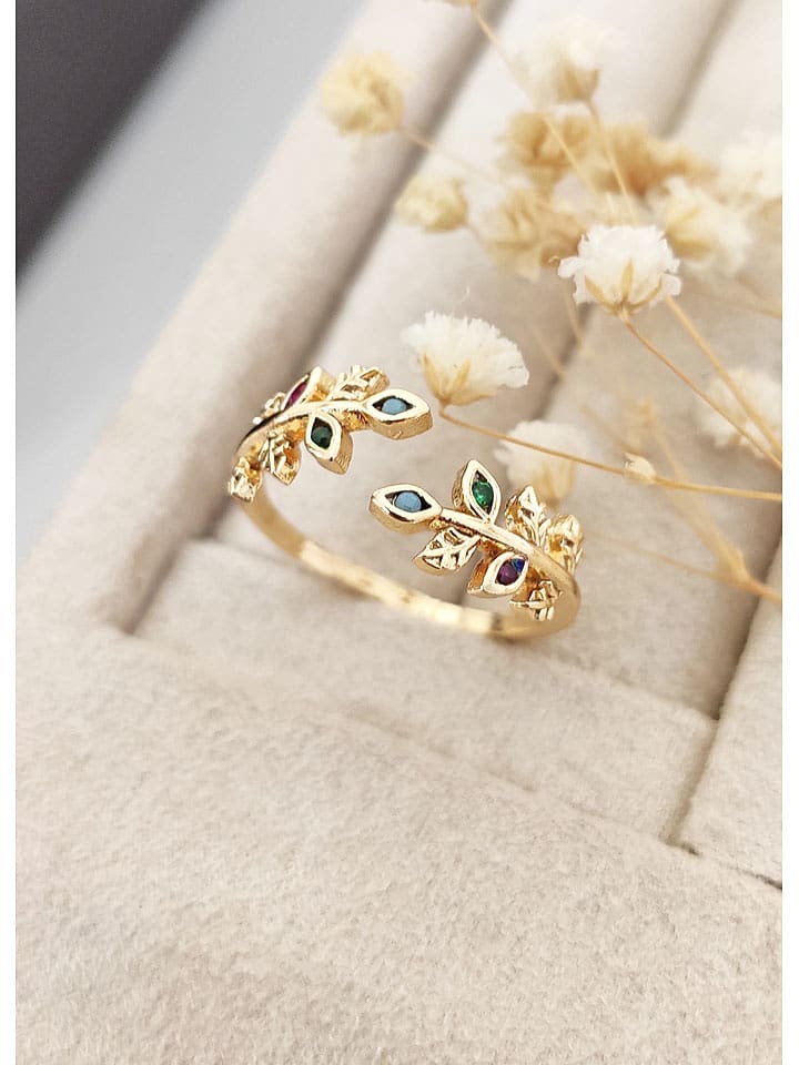 Nakkash Pozłacany pierścionek z cyrkoniami rozmiar: onesize