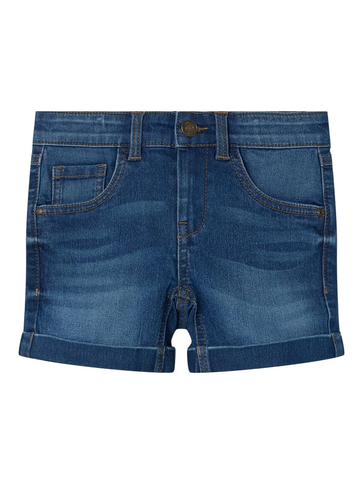name it Szorty dżinsowe "Salli" - Slim fit - w kolorze granatowym rozmiar: 146