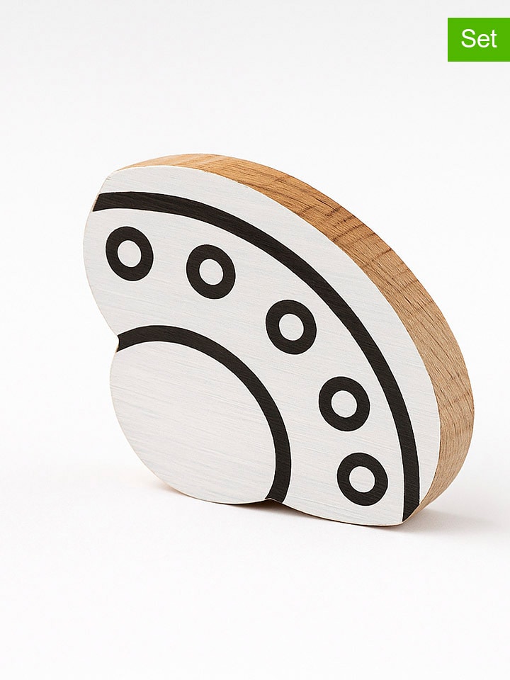 Samimi Stemple (2 szt.) "UFO" w kolorze jasnobrązowo-białym - 4 x 6 cm rozmiar: onesize